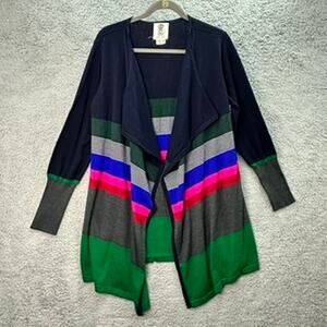Lili's Closet Women's Medium Multicolor Knit Cardigan Open Front Duster Warm EUC